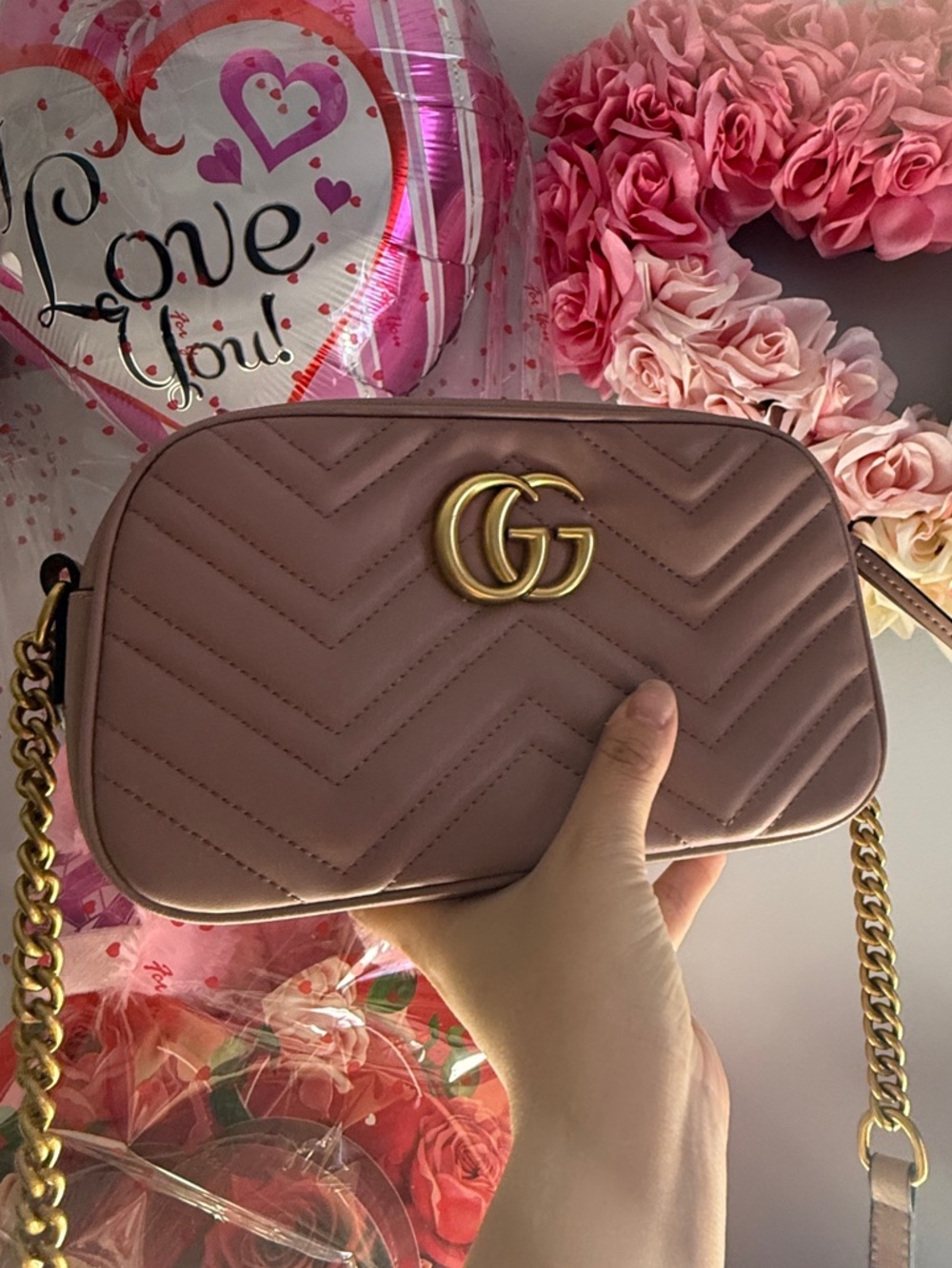 🌸 Gucci Mauve Matelassé GG Marmont 🌸